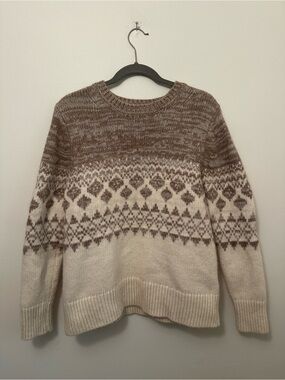 Banana Republic Fair Idle Nordic Sweater Italian Yarn Alpaca/Merino Wool Blend